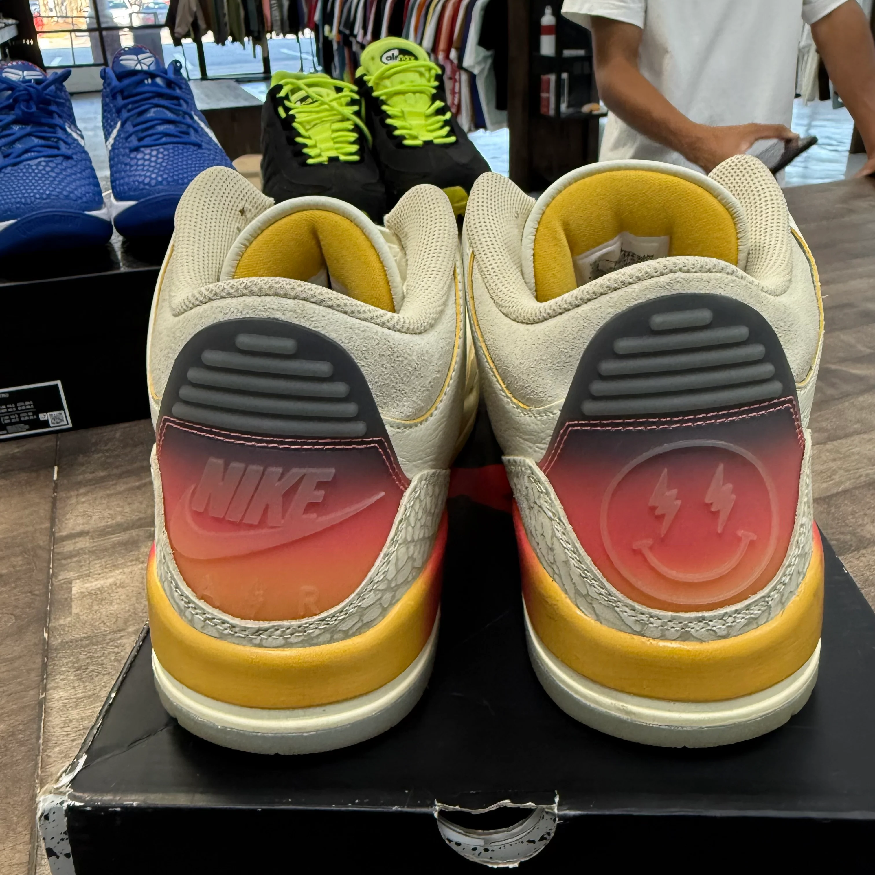 J Balvin Sunset Jordan 3 Retro (USED,No Insoles, No Box) - Image 4